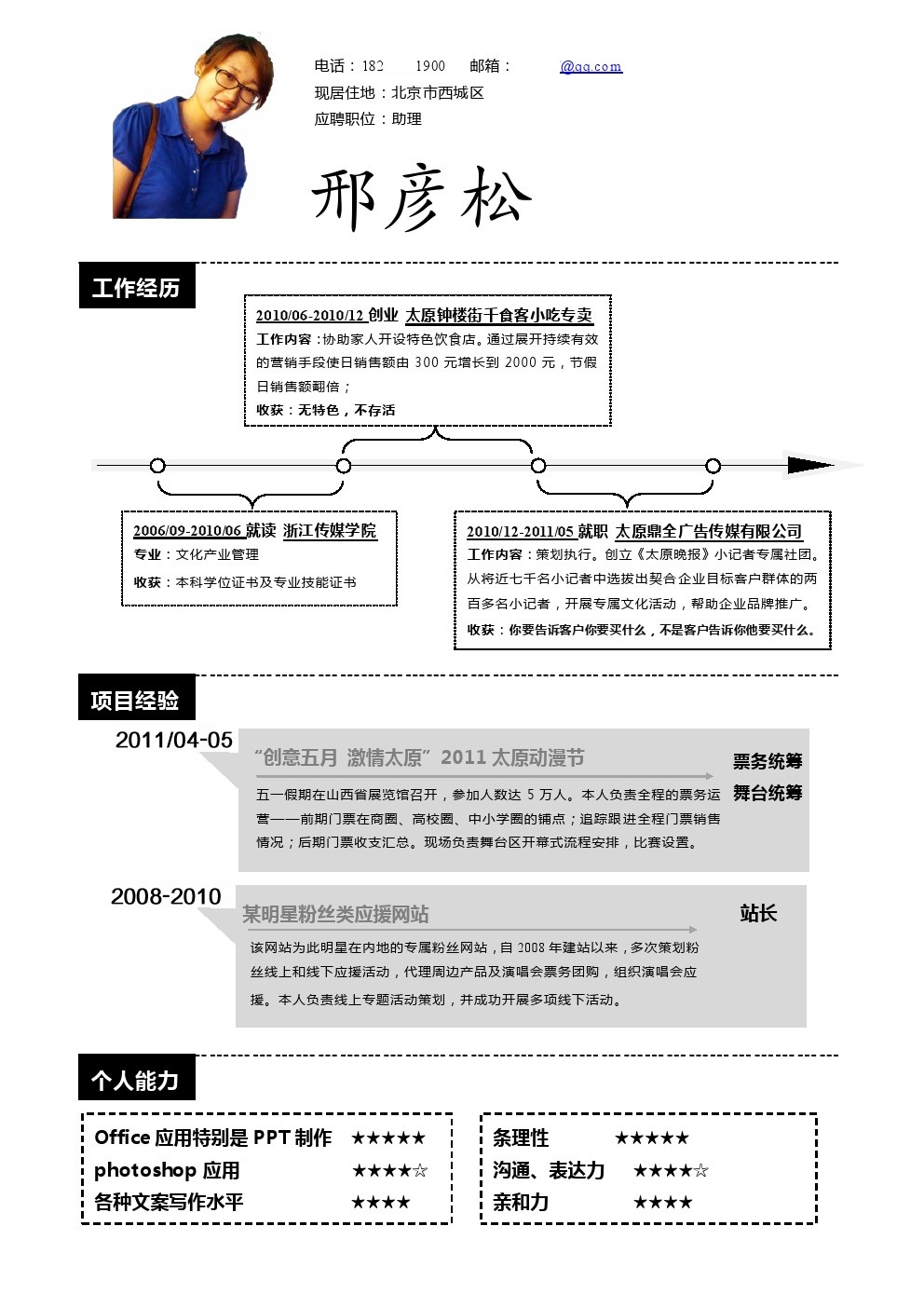 简历3:http://www.70man.com/?p=10783 关于制作方法可以看看 ...